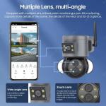 Outdoor Indoor CCTV Security Camera Panoramic With 4MP Floodlight