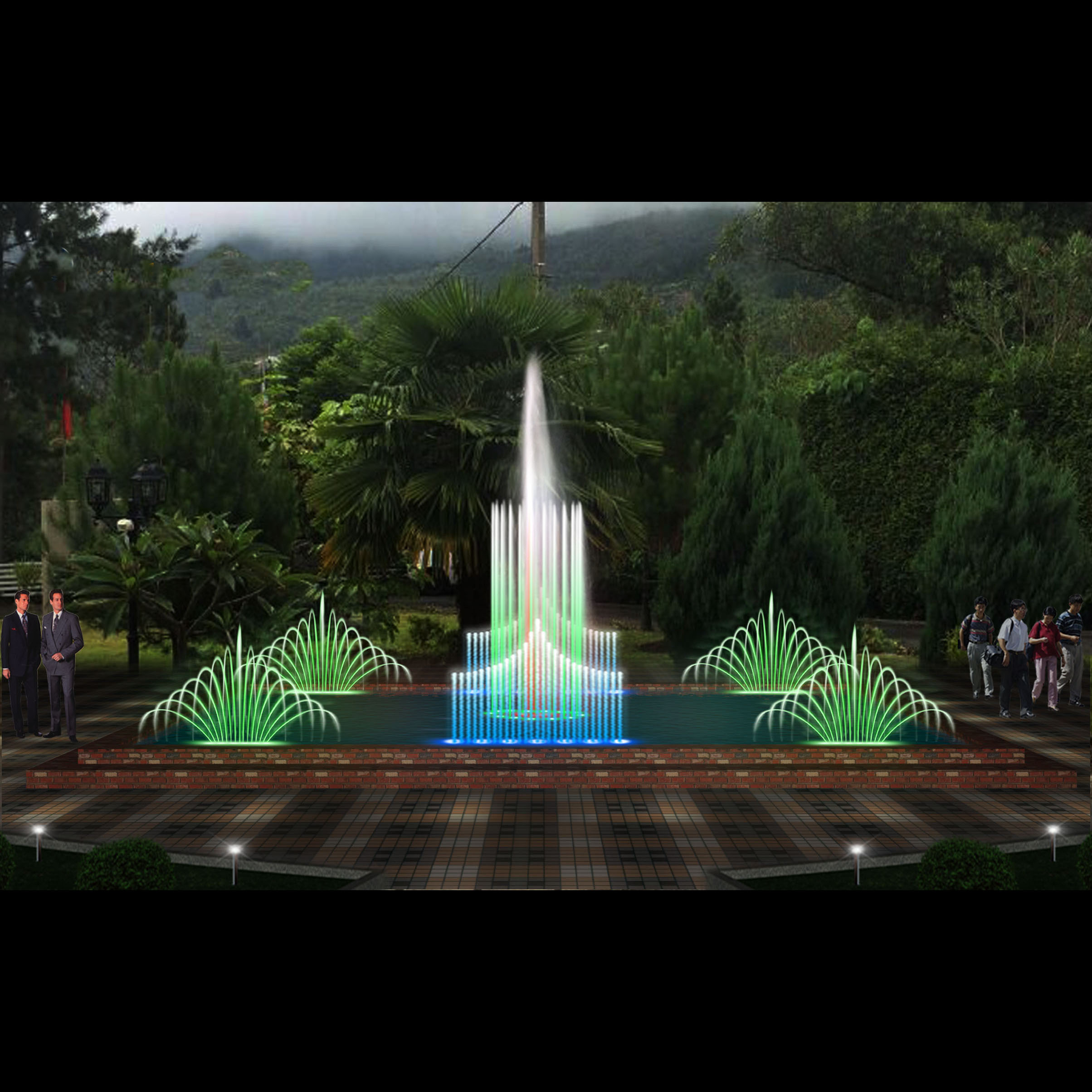 Easy install artificial water fountain
