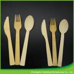 Biodegradable Eco Friendly 170mm Disposable Bamboo Knives ,Forks Spoons