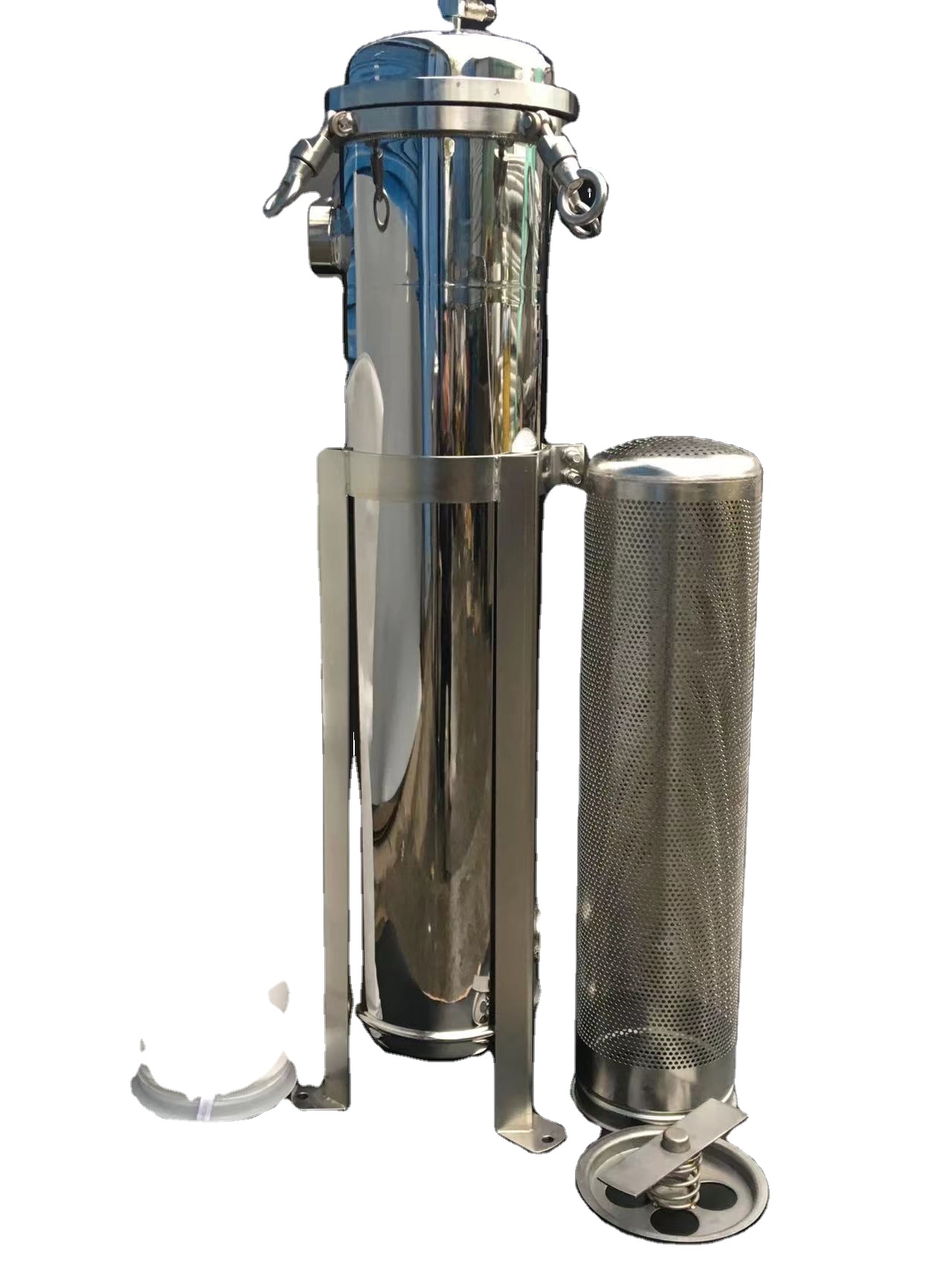 Stainless Steel Bag Filter Housing, 27%-80% Filter Mesh with Max Flow Rate of 3000L/Hour / 1/4NPT Vent