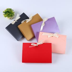 Wholesale Custom Logo Square Kraft Cardboard Paper Gift Boxes With Ribbon Eco-Friendly Material from china suppliers