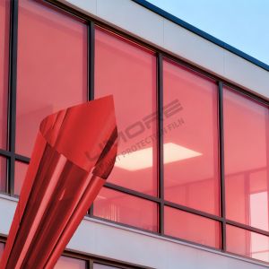 Buy cheap PET Material Building Decorative Film Red Color Middle Heat Insulation Anti from wholesalers