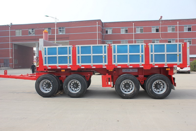 Farm Full Trailer Flatbed or Sidewall Trailer with 20ft Draw Bar and Steel Frame