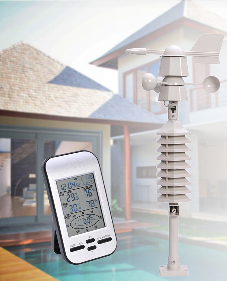 433mhz Professional Weather Station For Wind Direction Speed Temperature And Humidity