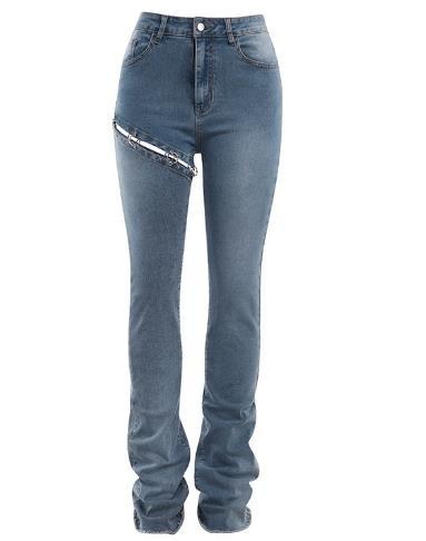Small Quantity Garment Manufacturer Women'S Detachable Jeans Summer High Waist