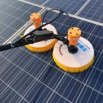 Supported OEM Dual Supply 3.5M Telescopic Pole Solar Cleaning Brush for