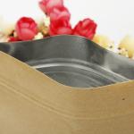 Kraft Paper Bag Self Sealing Food Packaging Inner Aluminized Film Zipper Dry