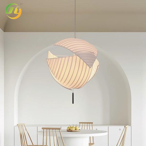 Nordic Fabric Cloth Irregular Molding Bud Pendant Light Wabi-sabi White Art