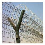 Y Post 2.5m Height Airport Security Fencing Powder Coated Razor Barbed Wire Anti