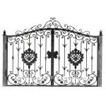 Security Entrance Cast Iron Decor Gate / Double Entry Ornamental Metal Gates