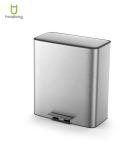 Square 28L*2 Stainless Steel Soft Close Pedal Trash Bin for Recycling in Office