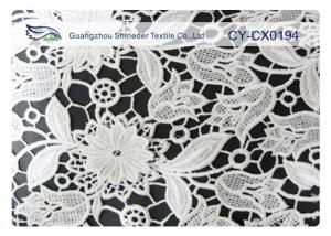 Custom Printed White Embroidered Wedding Dress Lace Fabric for Lingerie