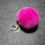 Charm Rex rabbit fur pompom keychain/fake fur pompom /handbag fur pompom