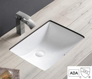 Wholesale Ada Compliant Undermount Bathroom Sink Rectangle Soft Curve Inside Ceramic from china suppliers