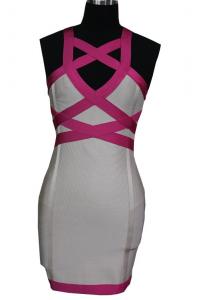 Spandex Ombre Midi Evening Dresses , Fashion Anti-Wrinkle Bandage Dress