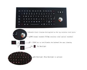 Wholesale IK09 Vandal Resistant Industrial Keyboard With Trackball from china suppliers