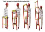 FRP Insulation Ladder Multi - Section Insulated Telescopic Ladder Protective