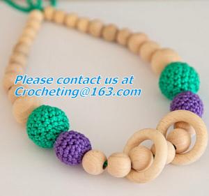 Wholesale crochet necklace, New Chunky crochet necklace, Mint blue and cream nursing necklace from china suppliers