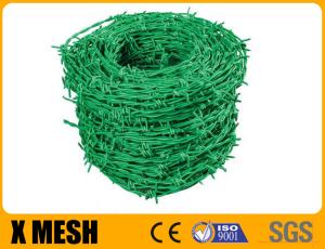 Wholesale PVC Coated Barbed Wire With 200m Length Coil Green Color For Boundary Protection from china suppliers