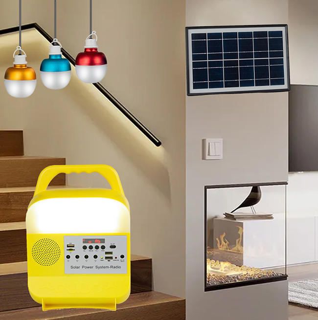 API ISO 5W LED Bulbs Plastic Solar Light Kits For Home