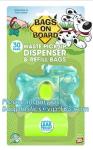 Dog poop bag with dispenser and leash clip for doggy waste on roll, biodegradabl