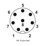 M8 Male 8pins Panel Mount Solder Waterproof IP67 Soldering Socket Mount
