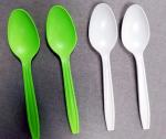 5.8 Inch Starch Based Compostable Spoon Green Large Heavyweight Disposable