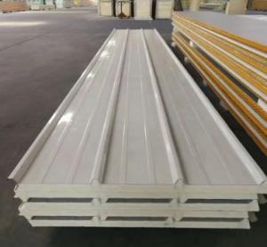 Wholesale Building Materials Lightweight Thermal Insulation Corrugated Board Design Roof PU Sandwich Panel from china suppliers