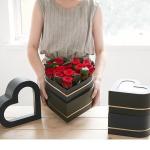 Simple Luxurious Creative Colorful Romantic Heart Flower Box Packaging with PVC