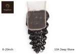 Deep Wave 12 Inch 100g Remy Human Hair Closure 10A No Smelling