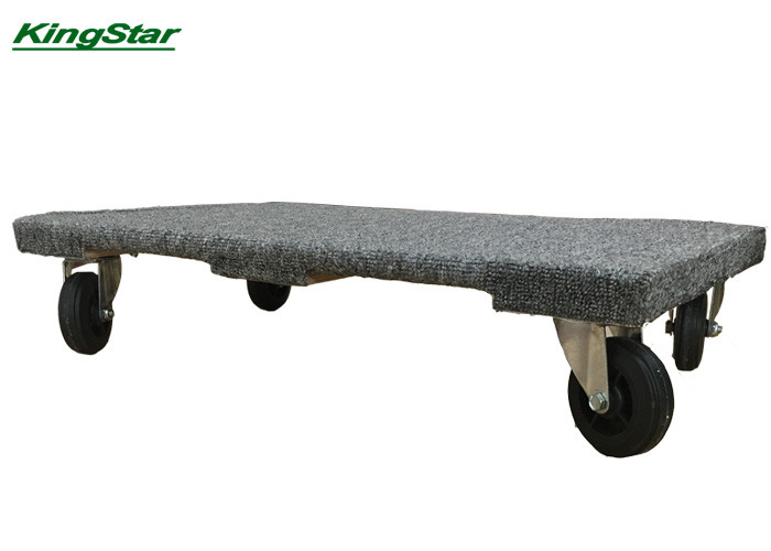 Solid Deck Plywood Moving Dolly With Thick Carpet 1000 Lbs Loading Capacity