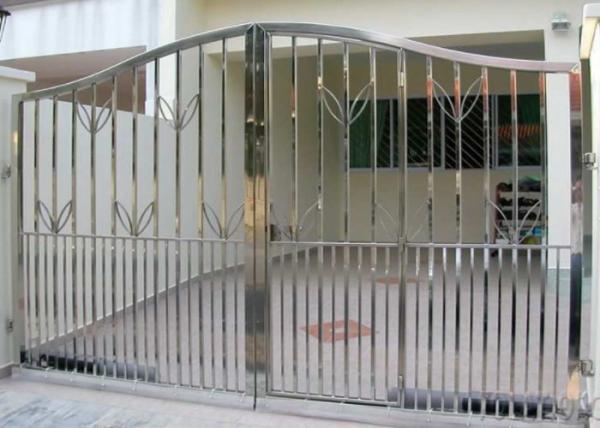Smooth Surface Stainless Steel Security Doors , Modern Steel Front Doors With
