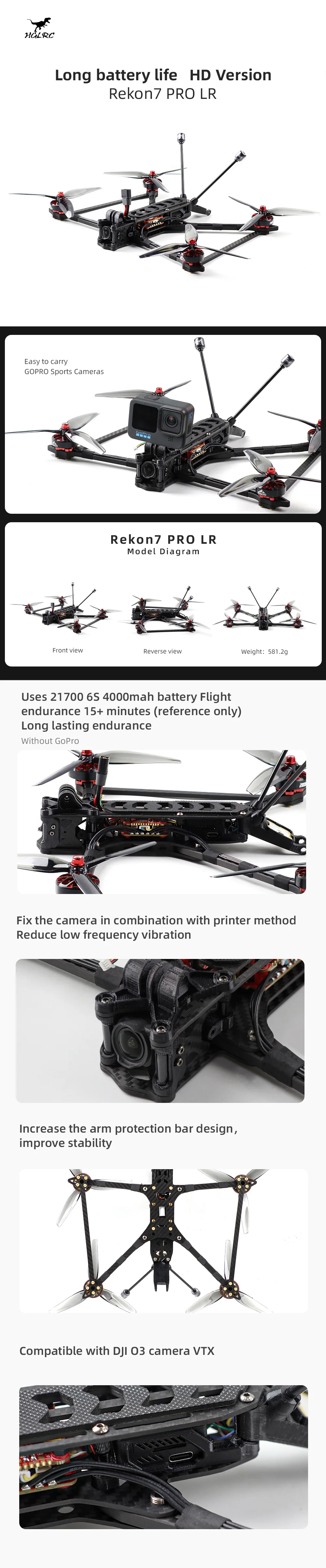 XL10 Inch Analog FPV Racing Drone 4 kg Payload Long Flight Time BNF PNP with Video Transmission Remote Control Long Range Drone