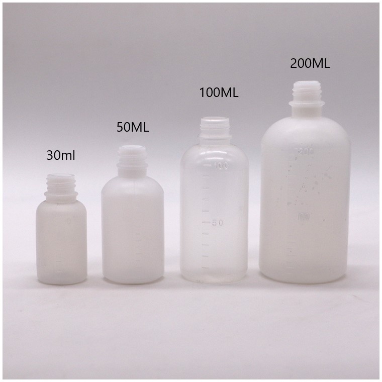 Medicine 100ml PET Liquid Empty Plastic Bottle with Scale and Customizable Color