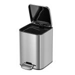 Sustainable Silver Stainless Steel Rectangle Defender Series Waste Bin Trash Bin