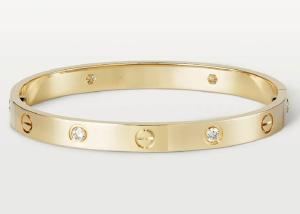 Wholesale 0.42ct 38.05g 18K Solid Gold Jewellery Natural Diamond Love Bracelet oDM from china suppliers