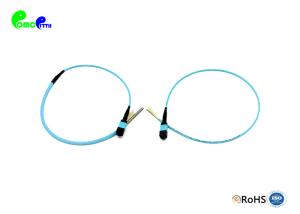 Wholesale Amored MTP Trunk Cable OM3 / OM4 12 / 24 Fibers 50 / 125μm MTP Female Aqua Steel Kevlar Rugged Shell For 40G / 100G from china suppliers