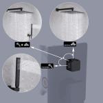 Black cUPC UPC Bathroom Waterfall Shower Head 12 inch 3 Way Shower Column