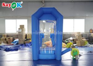 Wholesale Cube Blue Inflatable Money Machine Booth With Air Blower For Advertising from china suppliers