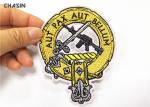 Blue And Yellow Customized Cloth Badges Embroidered Animal Iron On Logo For
