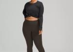 Polyamide Elasticity Ladies Long Sleeve Running Top Black Color