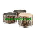 3-Section Woodgrain Gift Tin Storage Box Tea Canister