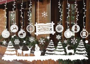 China 0.01mm Custom Decorative Stickers Christmas Mall Decorative Window Glass Stickers on sale
