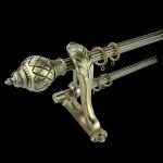 60CM Antique Brass Window Curtain Rods Home Decor Living Room