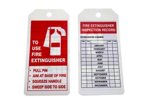 Wholesale H14.605 Pvc Cardstock Fire Extinguisher Tags Plastic Hang Tag from china suppliers