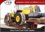 Transport Heavy Large Machine Low Flatbed Trailer , 45 Ton - 55 Ton Low Bed