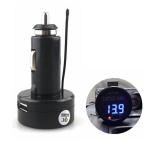 New 3 in 1 Digital Voltmeter Thermometer 12V 24V Cigarette Lighter USB Car