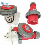4 Pins Industrial Plug And Panel Mounting Socket 32A 380~415V Protection Level