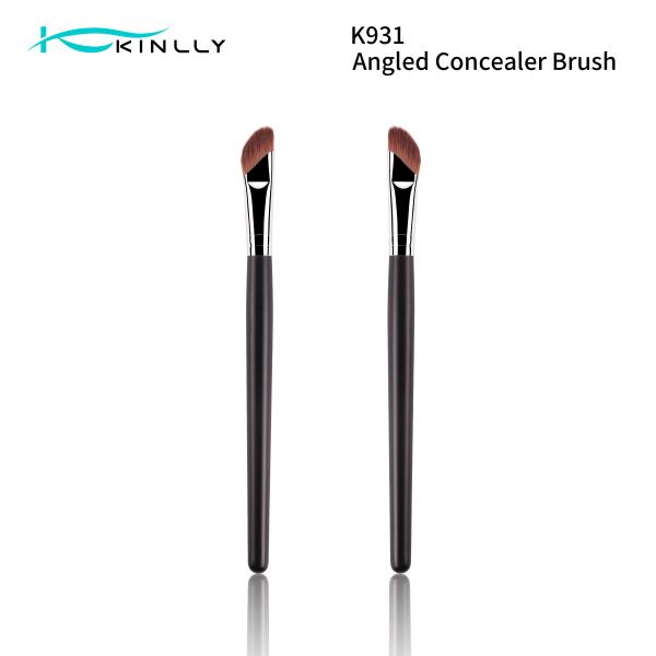 Wooden Handle Angled Concealer Brush Eye Makeup Brushes For Dark Circles