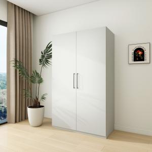 Wholesale Wholesale Wood Wardrobe 2 Door Bedroom Furniture With Drawers Shelves And Hanging Rod from china suppliers